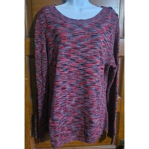 Relativity Woman's Plus Size Ribbed Button Shoulder Detail Sweater